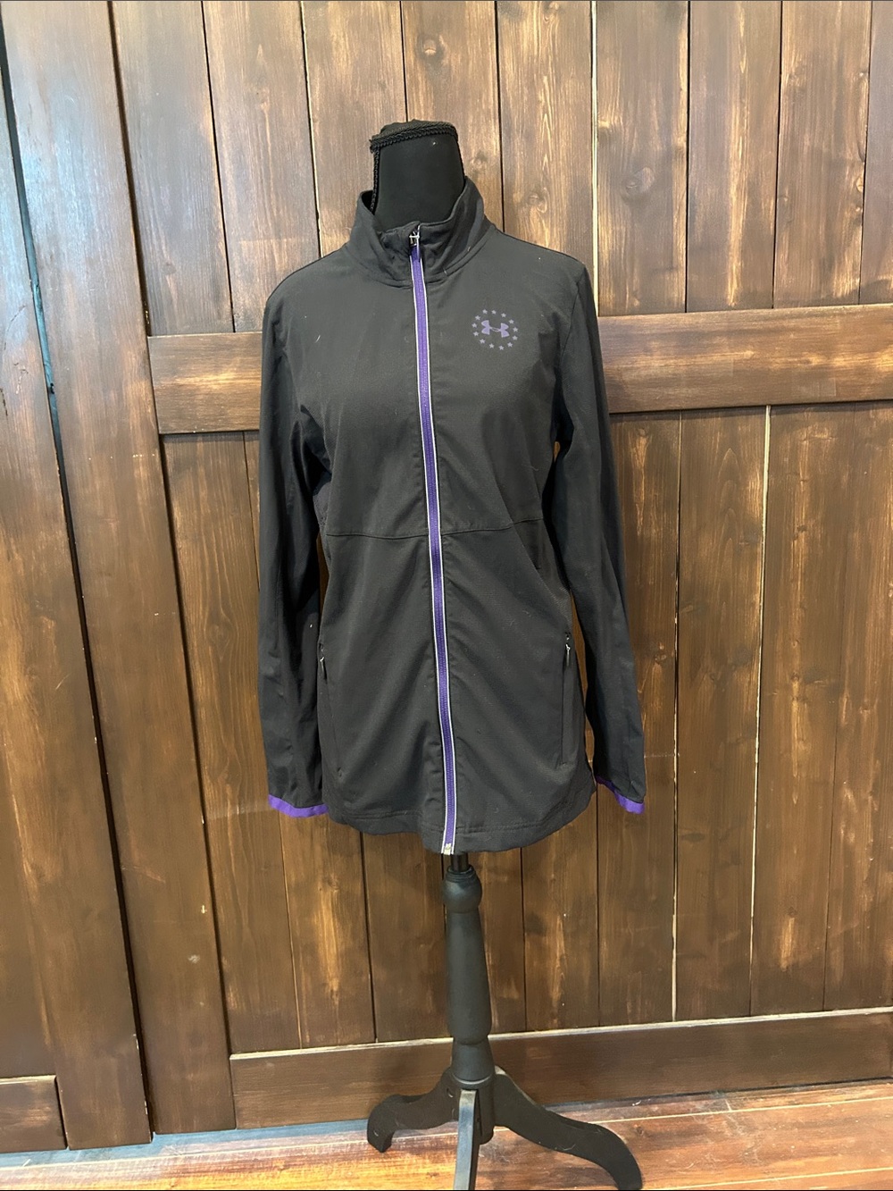 Under Armour Black Utility Jacket with Purple Trim